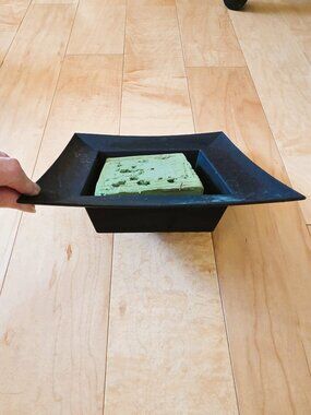 Ikebana Plastic Dish Pot Vase Black Square Wide Edges Large DYI Decor